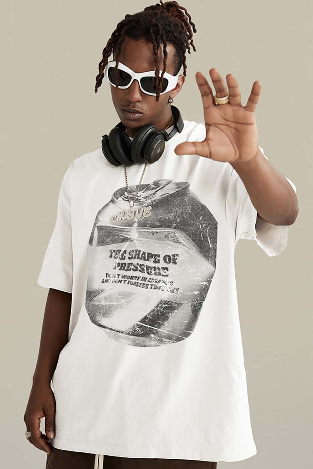 Heavyweight Cotton Oversized T-Shirt with Slogan Print - Loose Fit Short Sleeve Tee