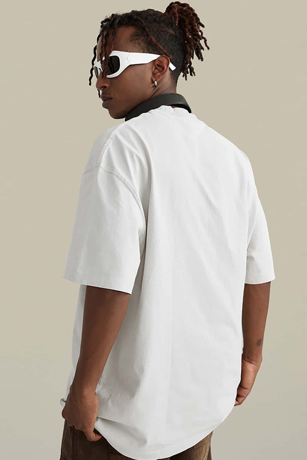 Heavyweight Cotton Oversized T-Shirt with Slogan Print - Loose Fit Short Sleeve Tee