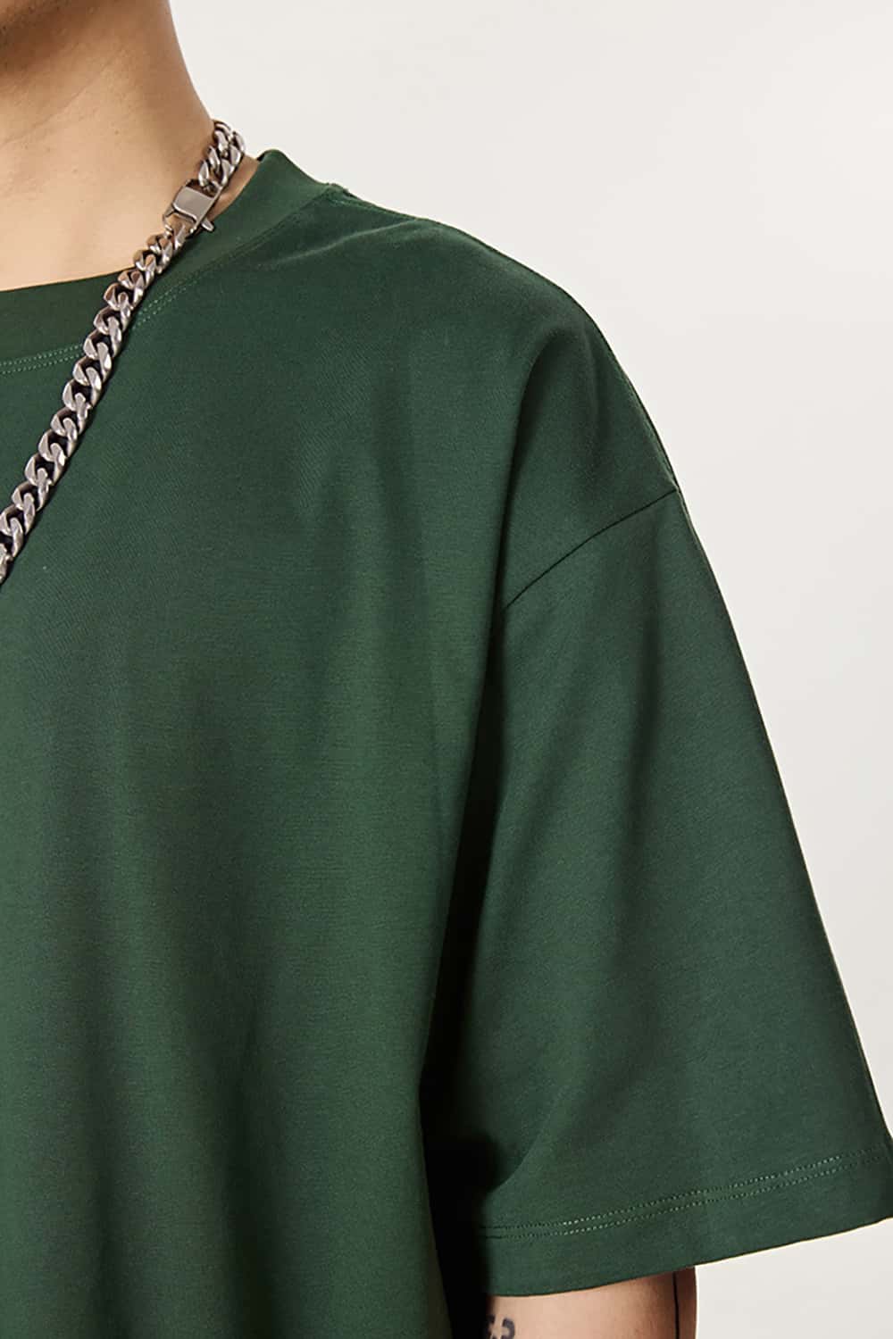 High-Density Long-Staple Cotton T-Shirt 255g - Solid Color Regular Shoulder Short Sleeve