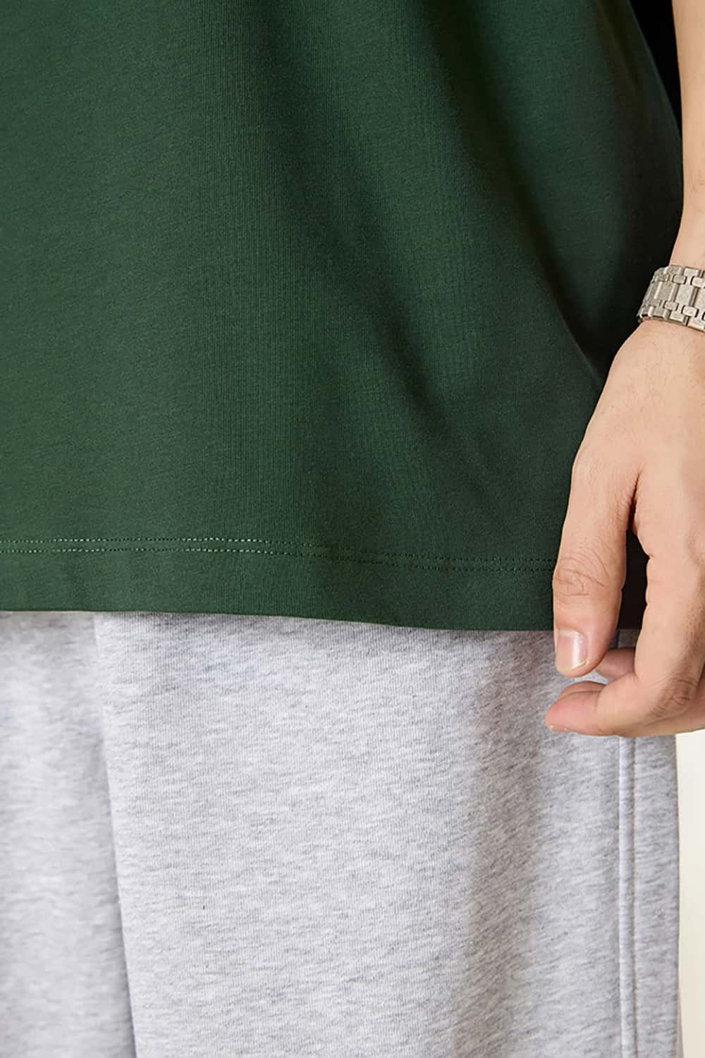 High-Density Long-Staple Cotton T-Shirt 255g - Solid Color Regular Shoulder Short Sleeve
