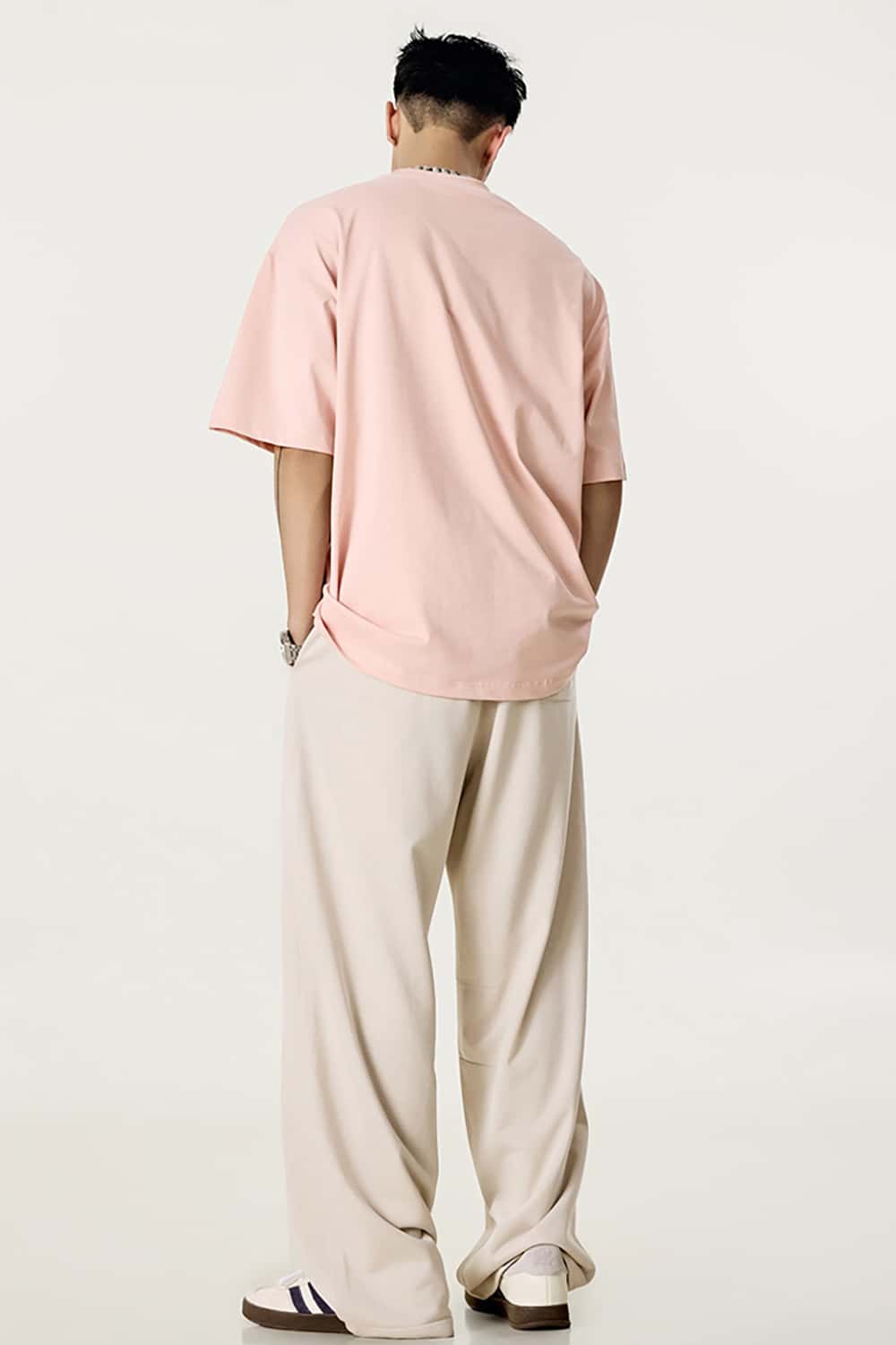 High-Density Long-Staple Cotton T-Shirt 255g - Solid Color Regular Shoulder Short Sleeve