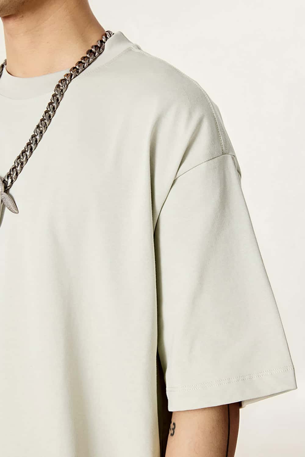 High-Density Long-Staple Cotton T-Shirt 255g - Solid Color Regular Shoulder Short Sleeve
