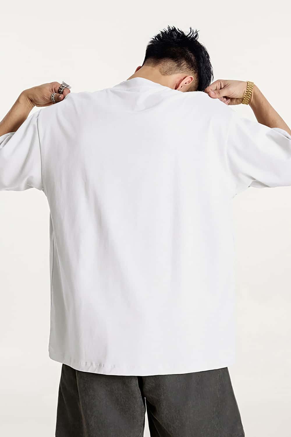 High-Density Long-Staple Cotton T-Shirt 255g - Solid Color Regular Shoulder Short Sleeve