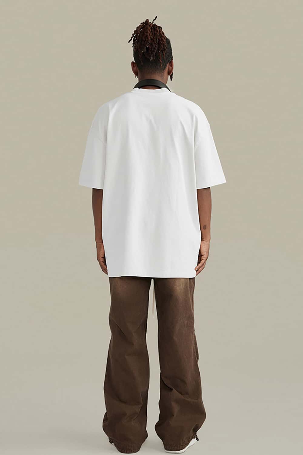 High Street Washed Vintage Loose-Fit Racing Logo Dark Short Sleeve T-Shirt