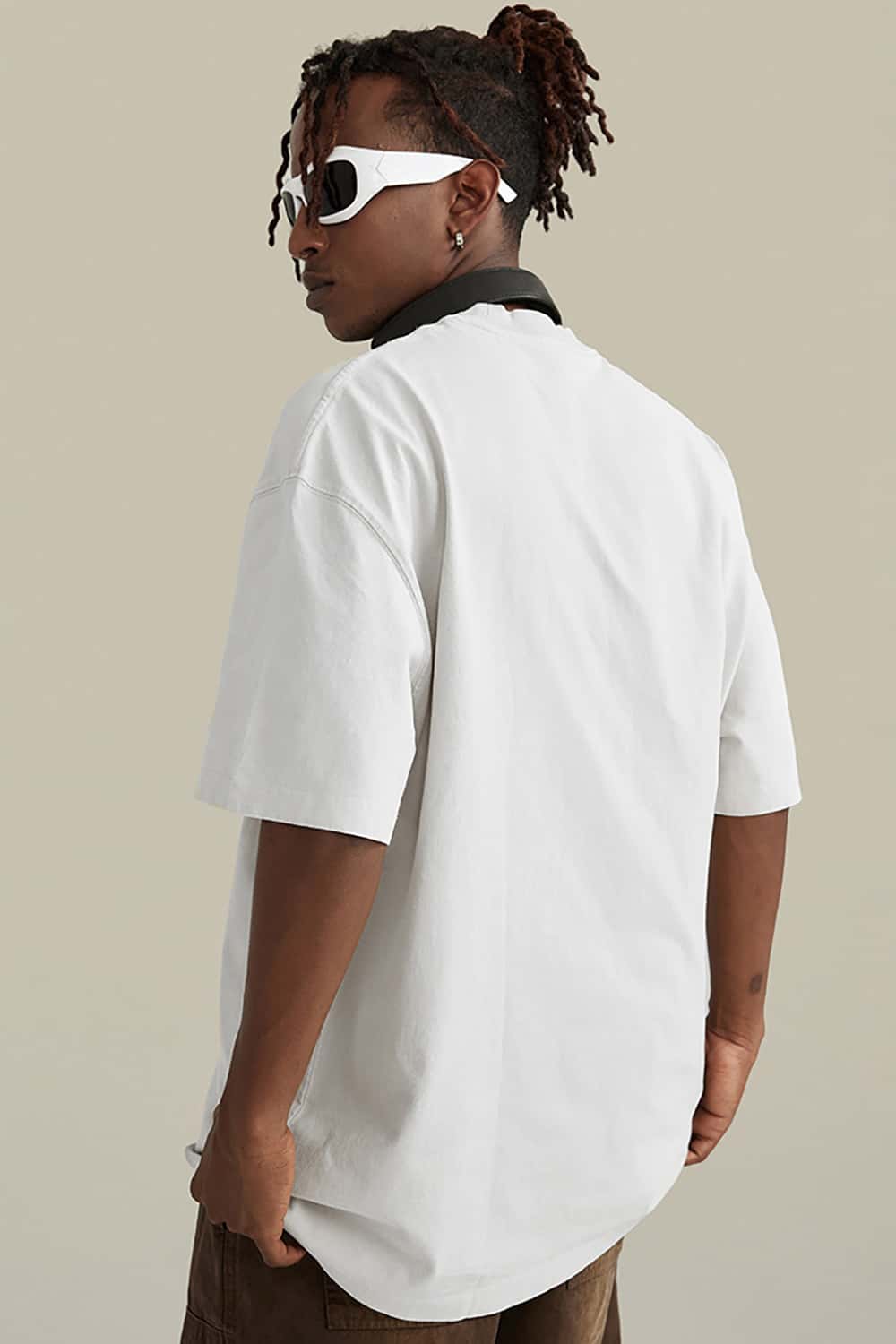 High Street Washed Vintage Loose-Fit Racing Logo Dark Short Sleeve T-Shirt