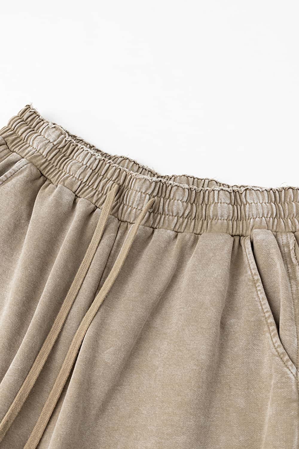 High Street Wax-Dyed Faded Patchwork Casual Cargo Shorts