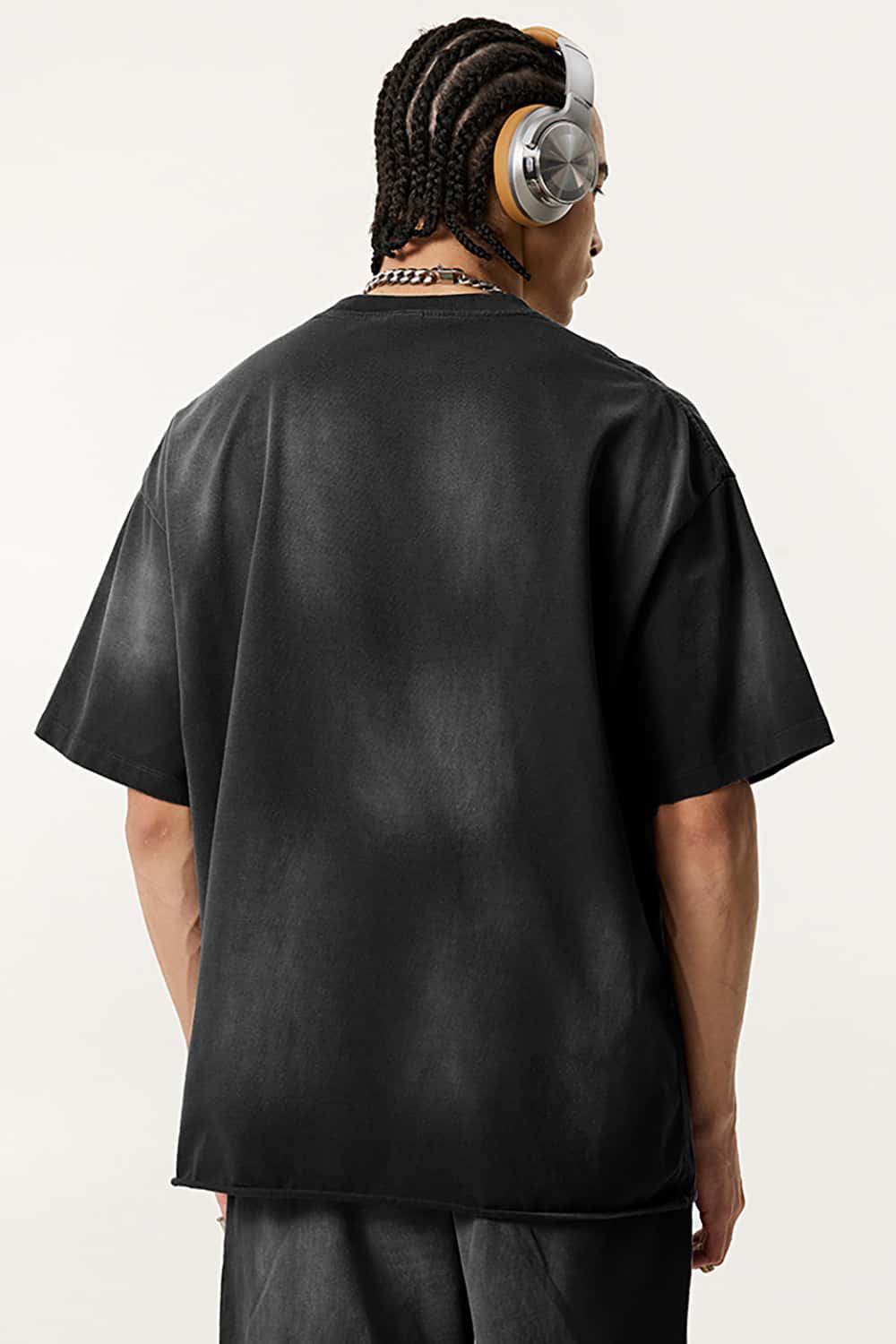 Vintage Distressed Rolled Hem Loose Short Sleeve T-Shirt