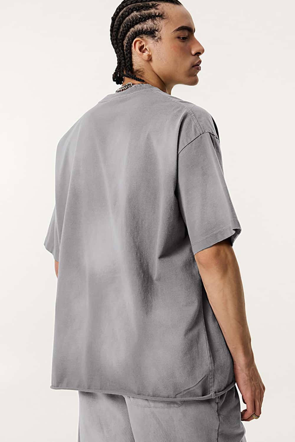 Vintage Distressed Rolled Hem Loose Short Sleeve T-Shirt