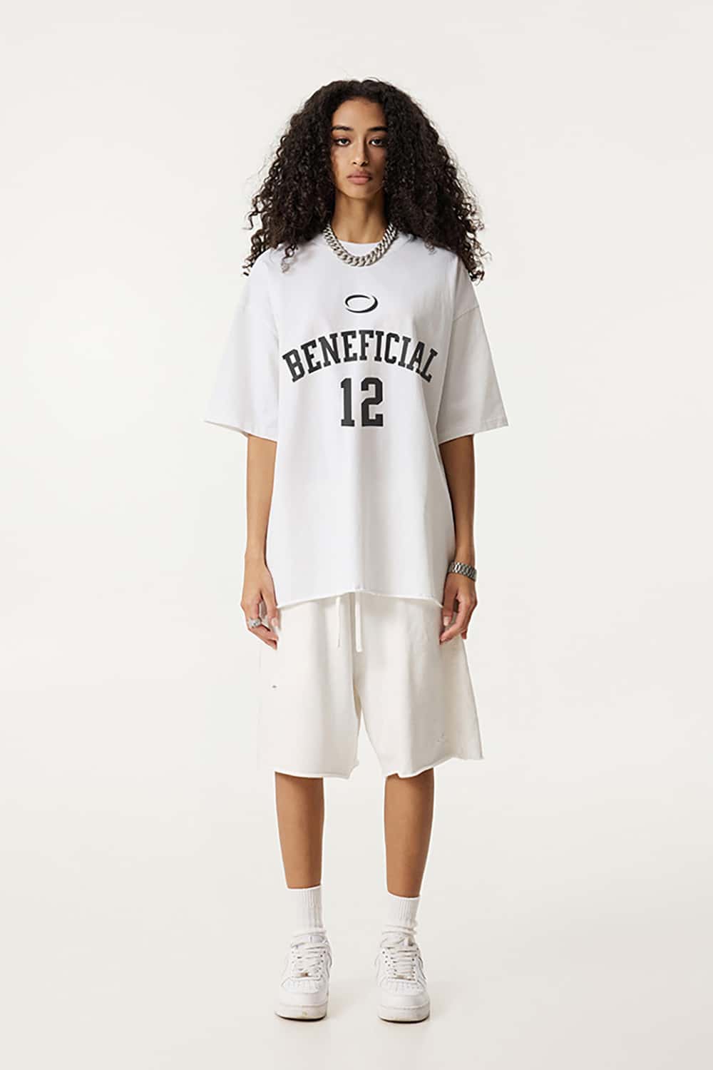 High Street Loose-Fit Letter Print Short Sleeve T-Shirt