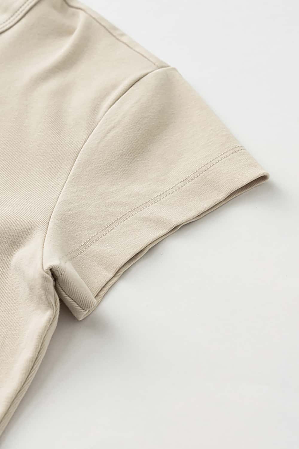 Cropped Letter Print Fitted Short Sleeve T-Shirt
