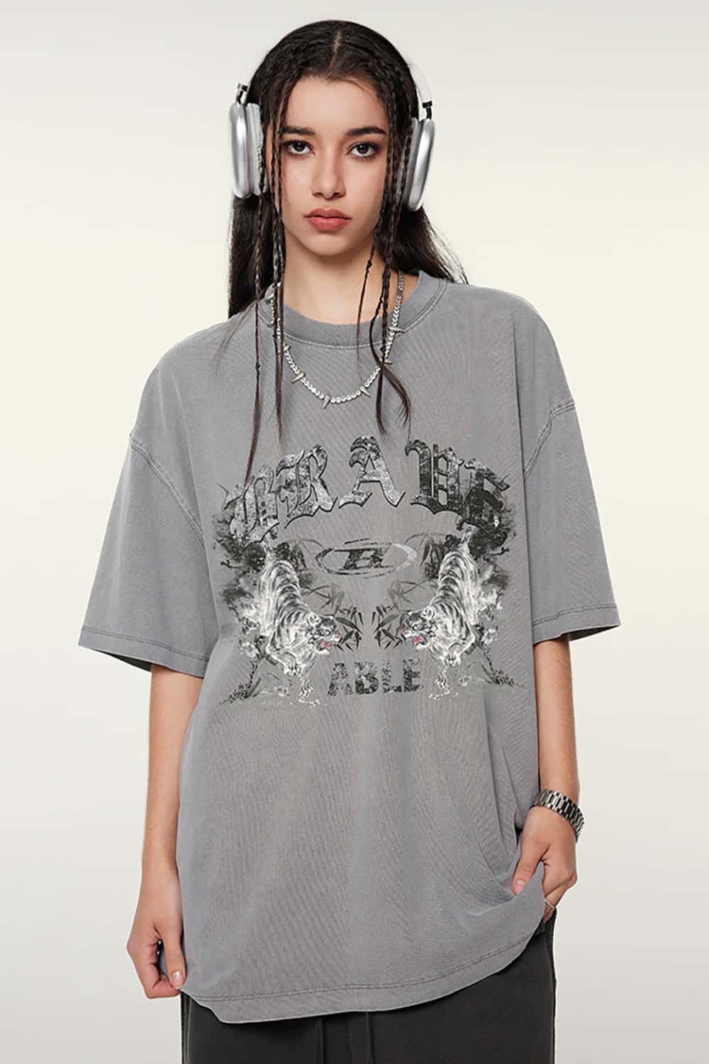 High Street Vintage Print Loose Casual Short Sleeve T-Shirt