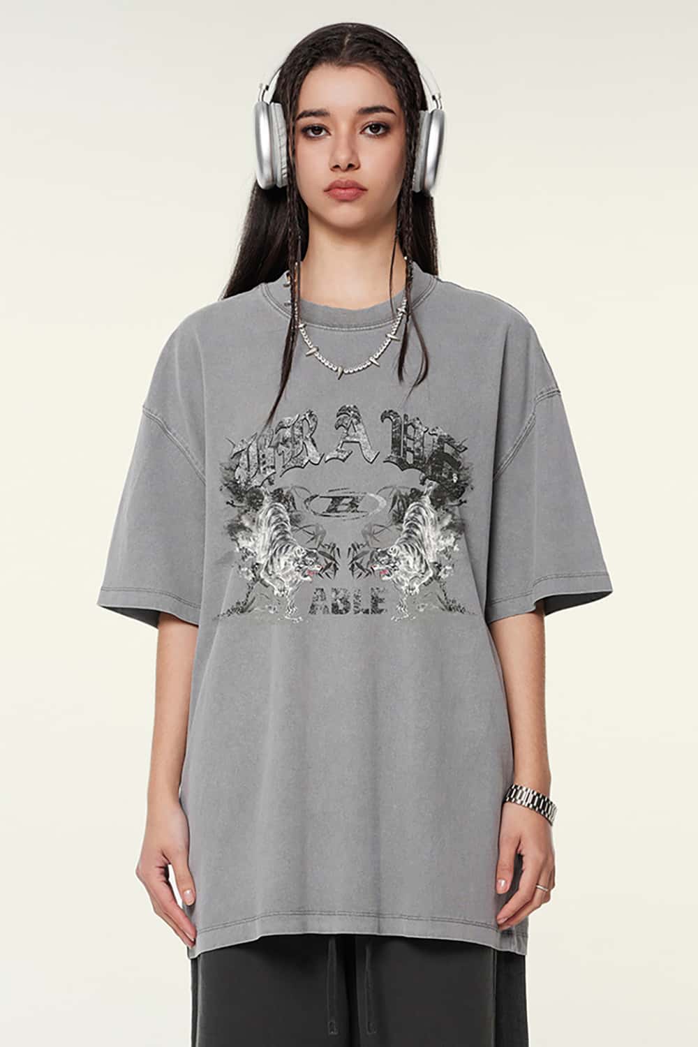 High Street Vintage Print Loose Casual Short Sleeve T-Shirt