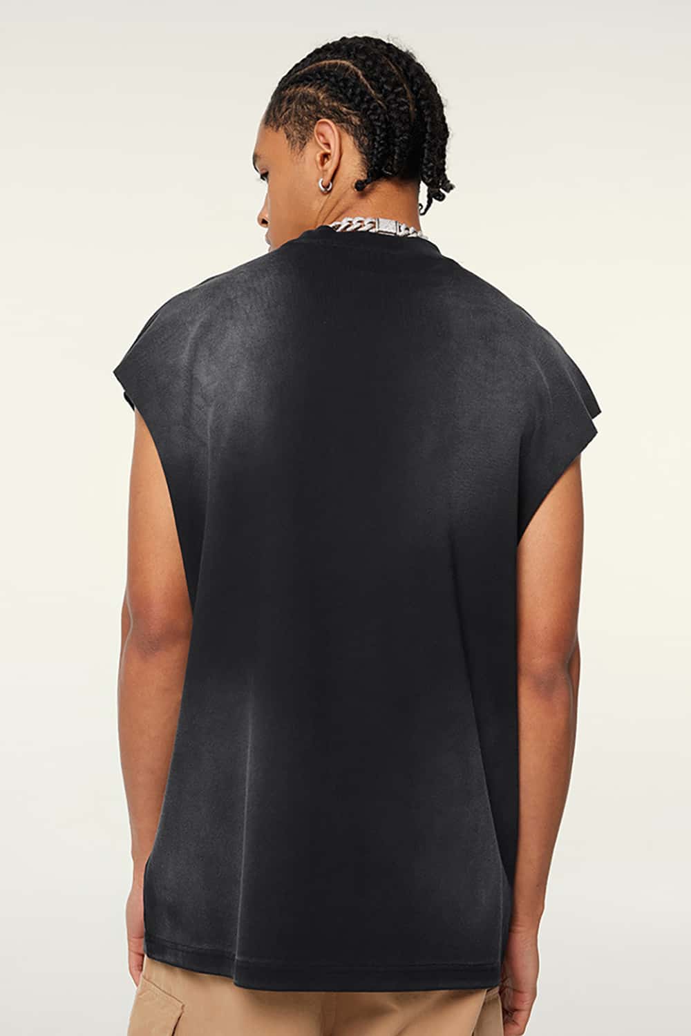 Street Style Gradient Sleeveless Vintage Wash Tank Top