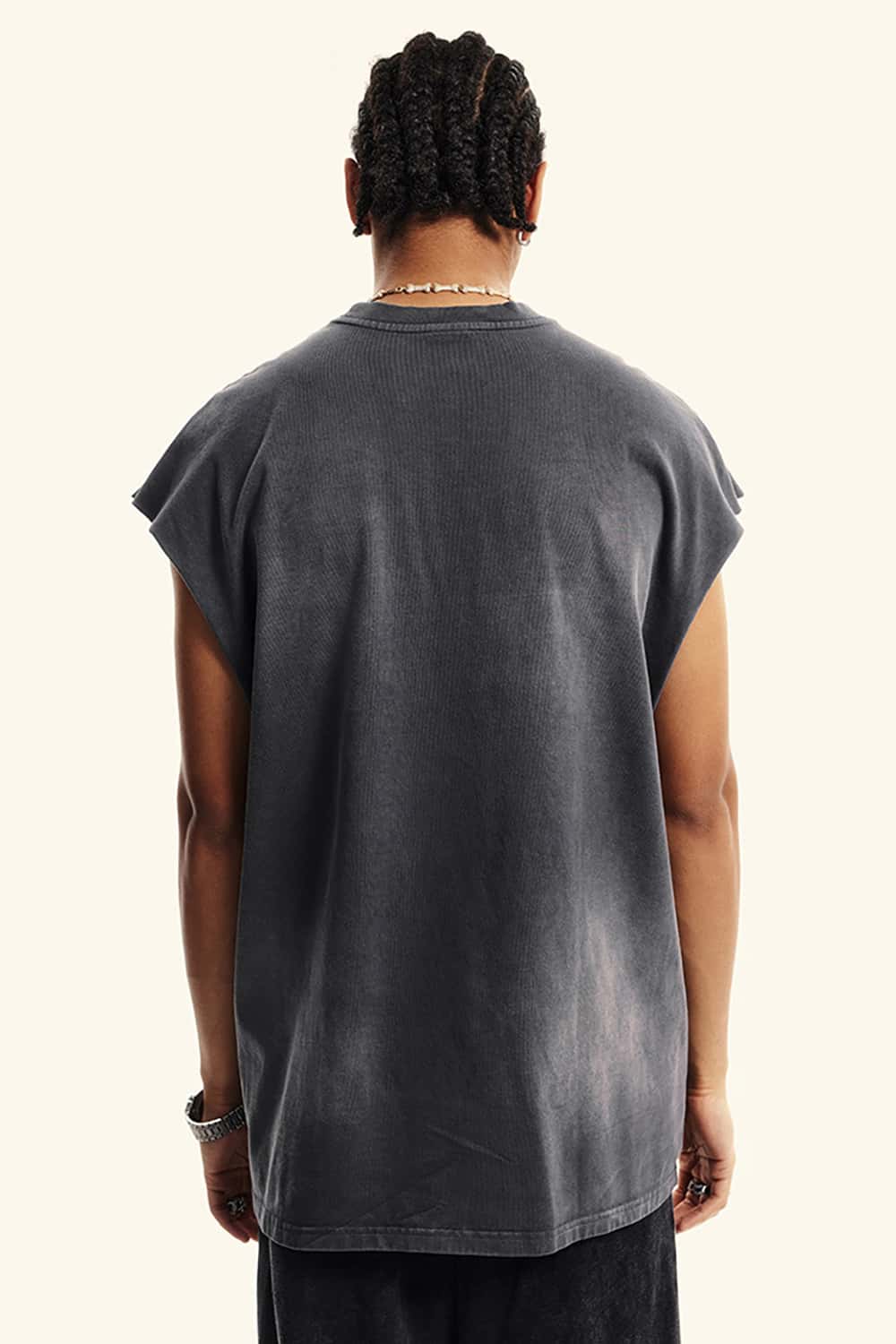 Street Style Gradient Sleeveless Vintage Wash Tank Top