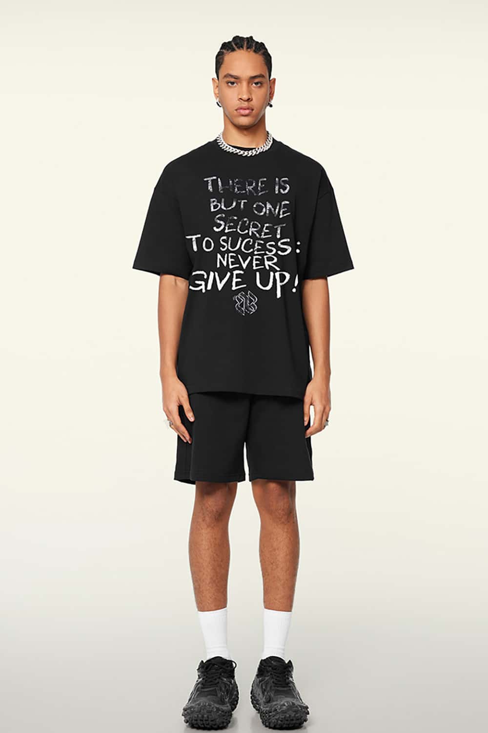 Hip-Hop Gradient Letter Print Short Sleeve T-Shirt