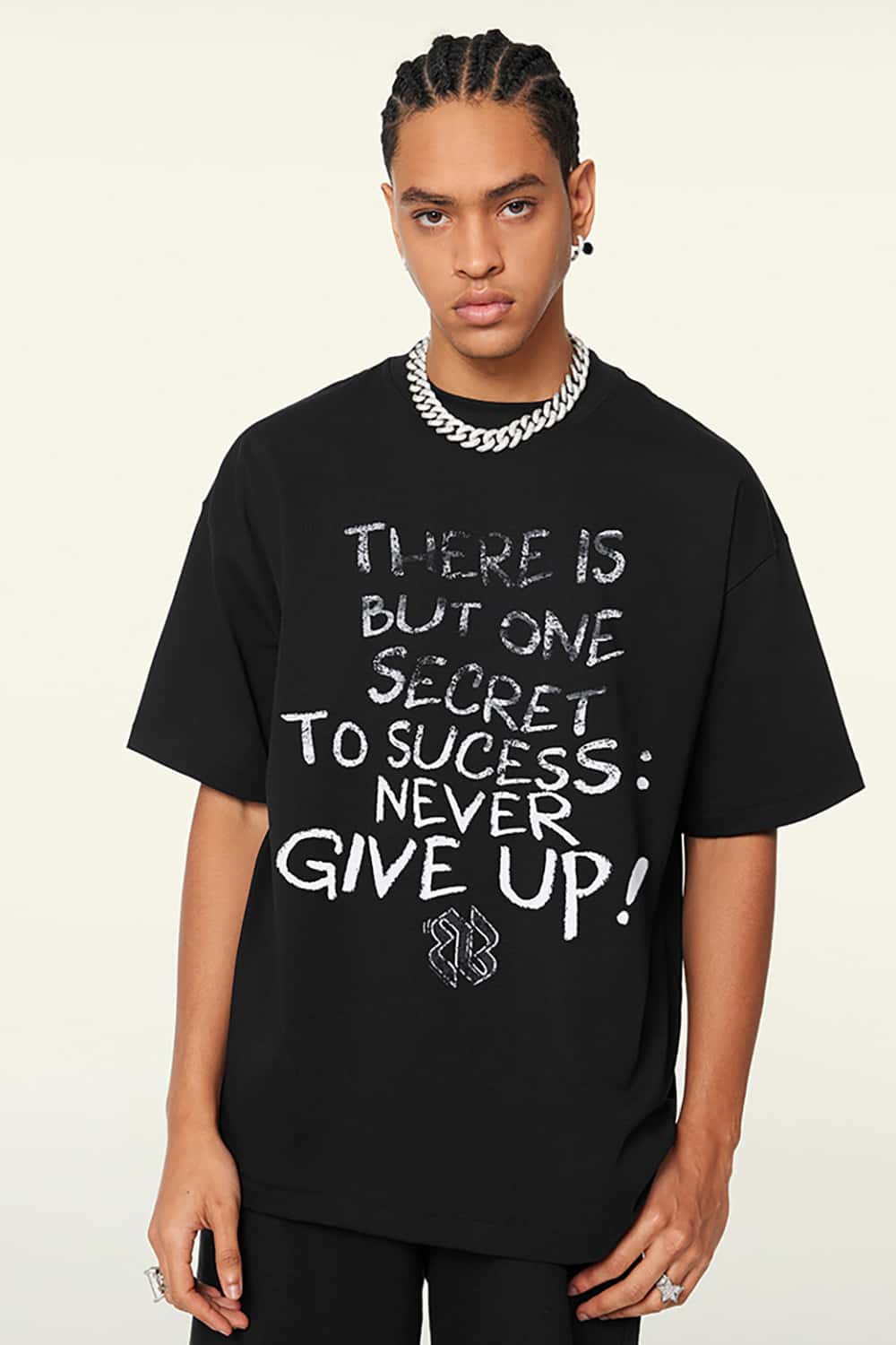 Hip-Hop Gradient Letter Print Short Sleeve T-Shirt