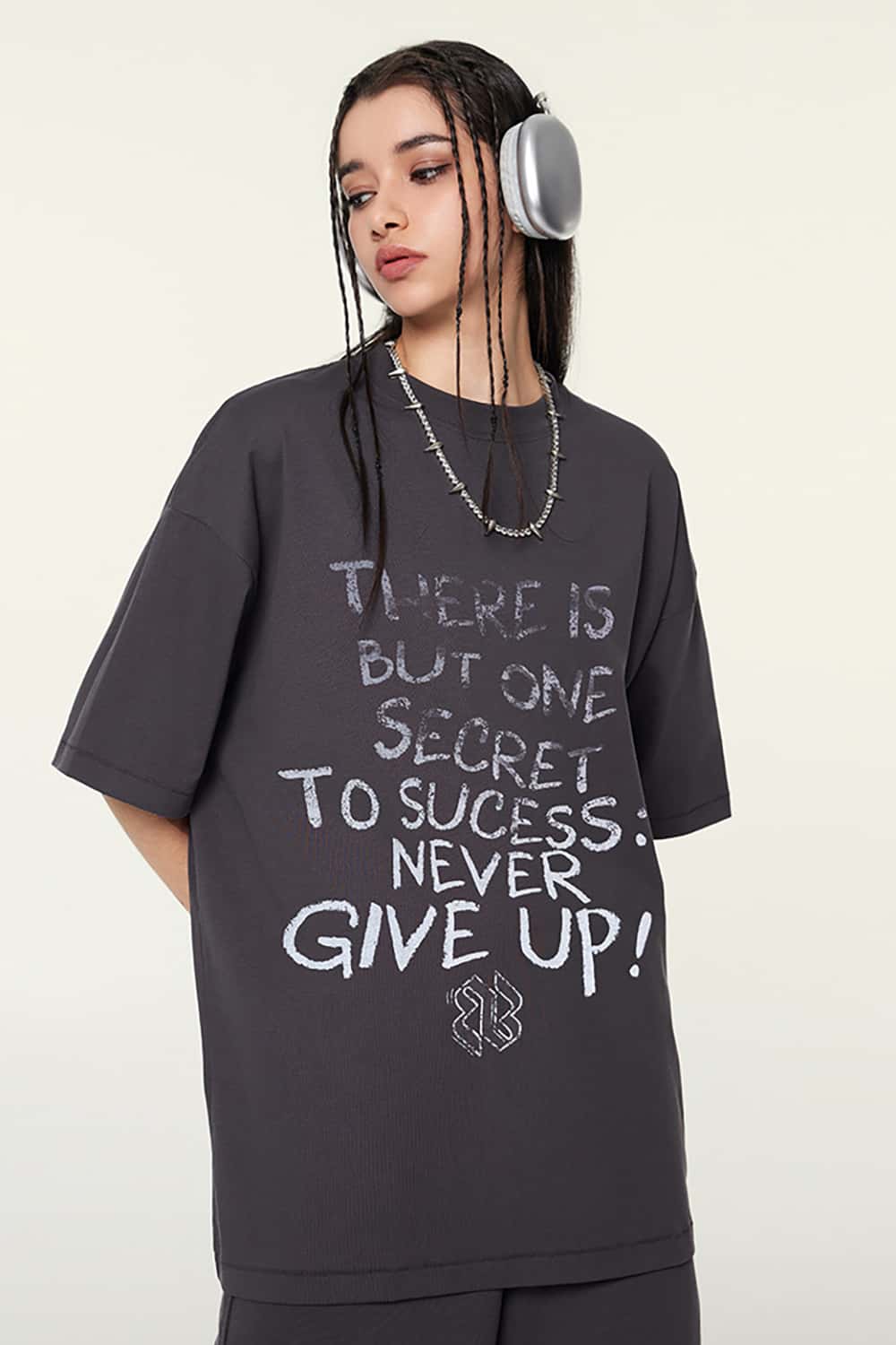 Hip-Hop Gradient Letter Print Short Sleeve T-Shirt