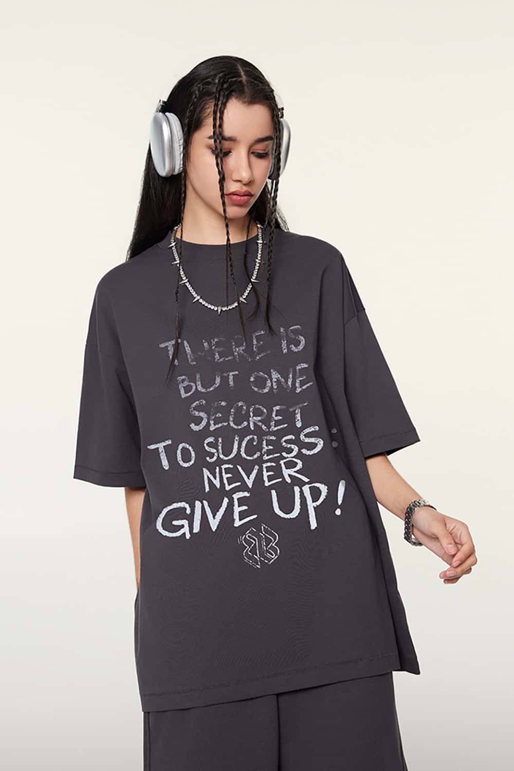 Hip-Hop Gradient Letter Print Short Sleeve T-Shirt