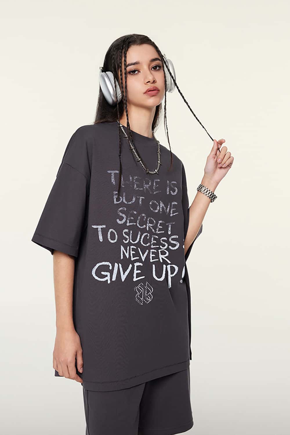 Hip-Hop Gradient Letter Print Short Sleeve T-Shirt