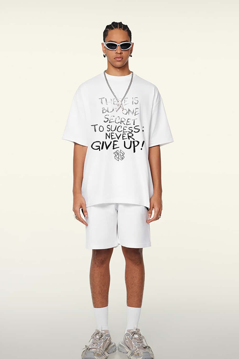 Hip-Hop Gradient Letter Print Short Sleeve T-Shirt
