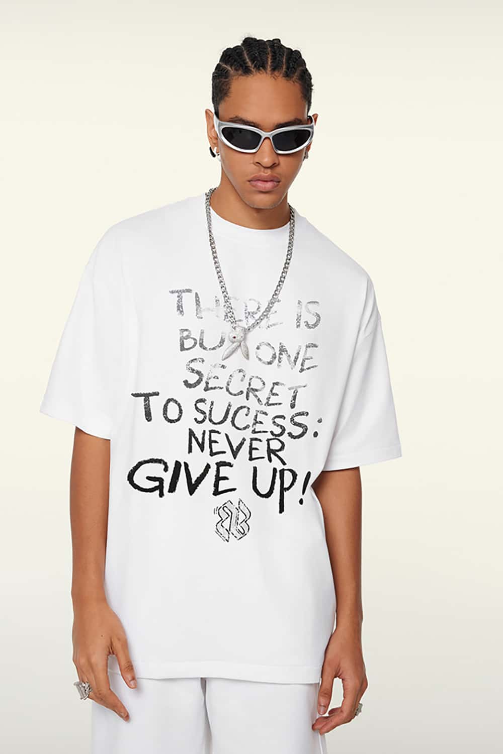 Hip-Hop Gradient Letter Print Short Sleeve T-Shirt