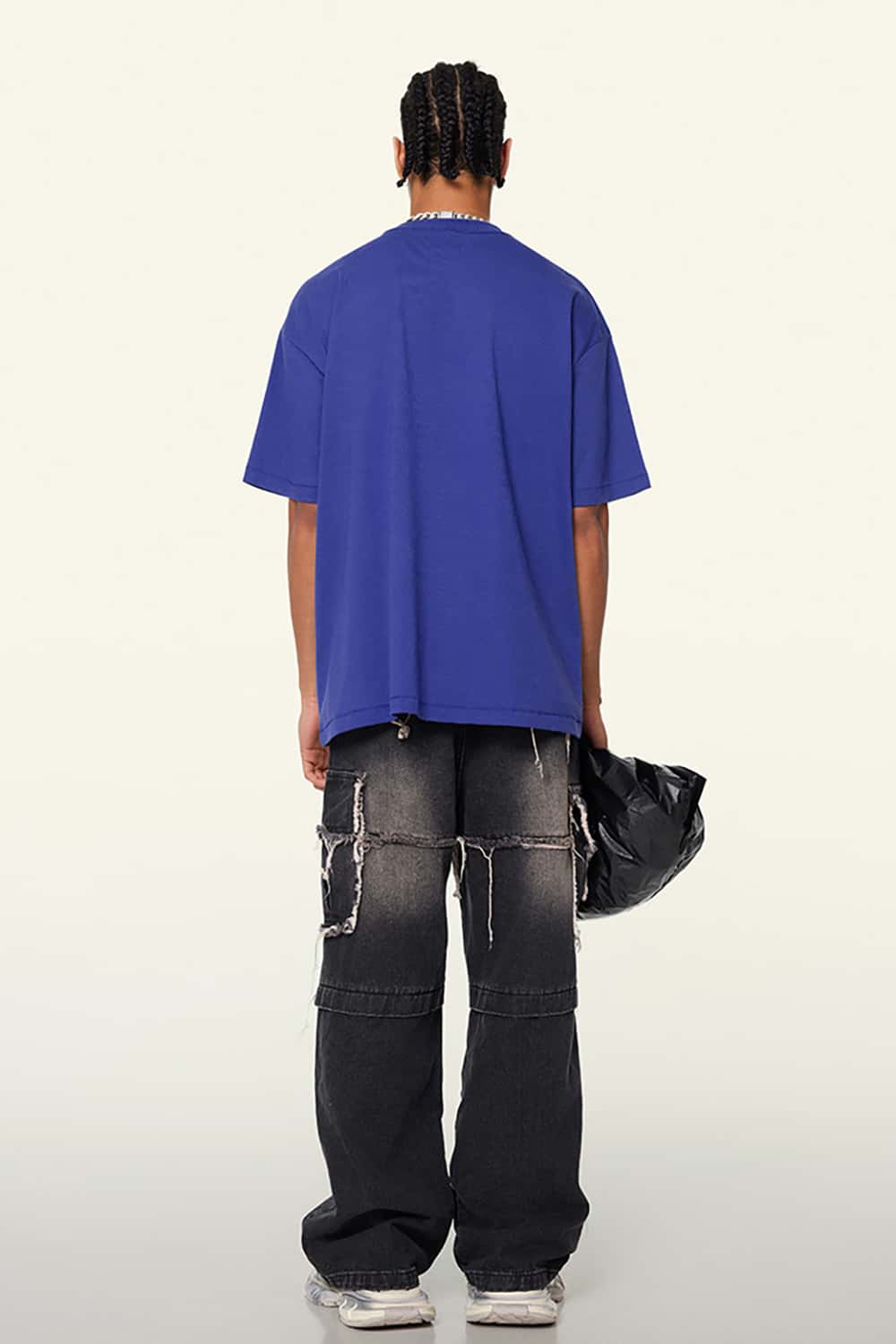 Loose-Fit Blue Screen Error Print Short Sleeve T-Shirt