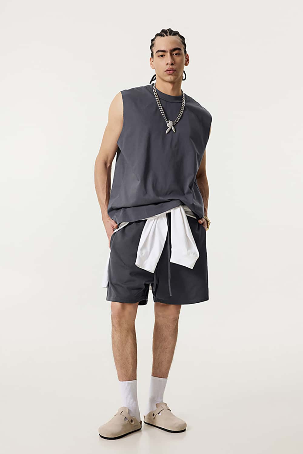 Quick-Dry Mock Neck Sleeveless Sports Tank Top - Sun Protective