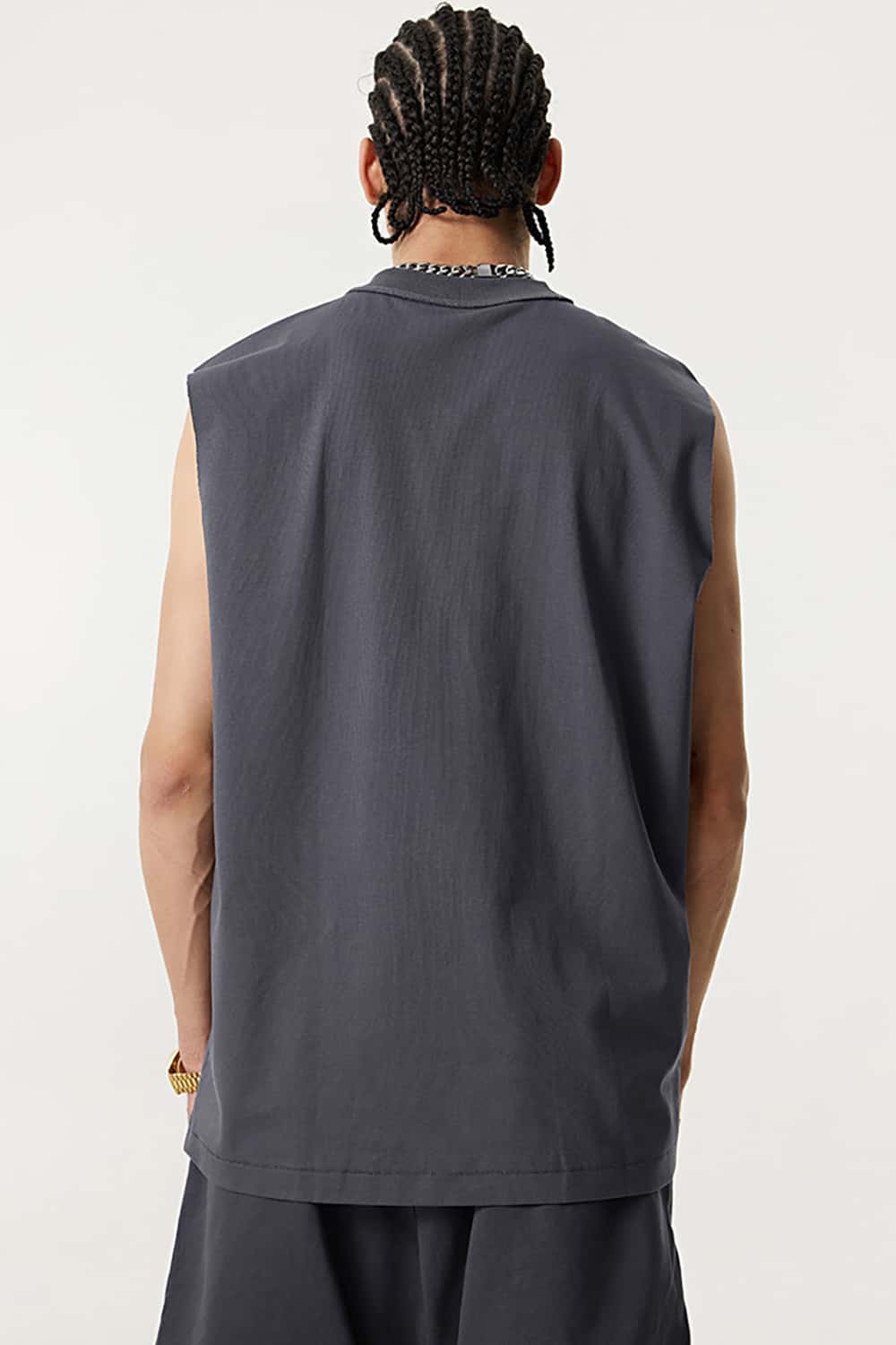 Quick-Dry Mock Neck Sleeveless Sports Tank Top - Sun Protective
