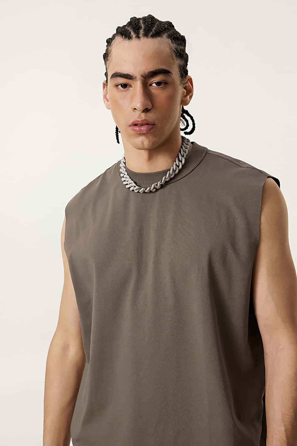 Quick-Dry Mock Neck Sleeveless Sports Tank Top - Sun Protective