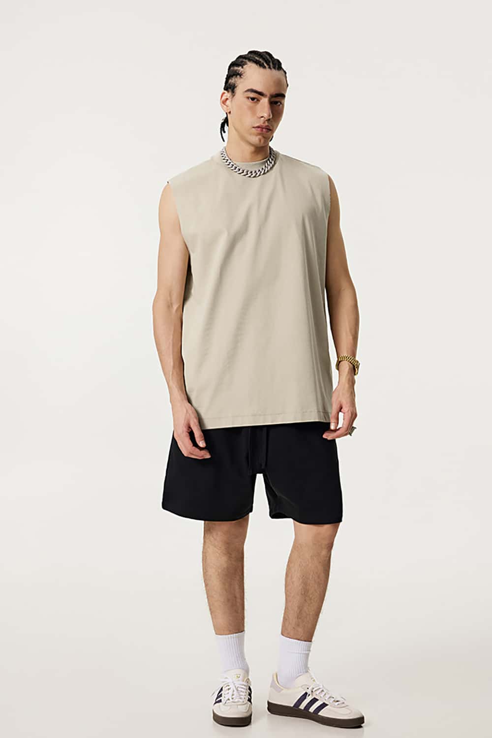 Quick-Dry Mock Neck Sleeveless Sports Tank Top - Sun Protective