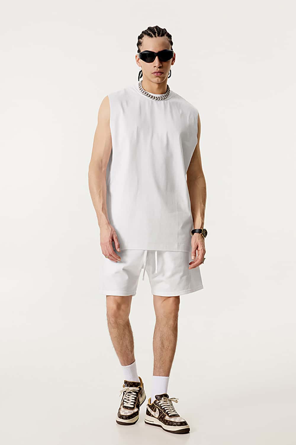 Quick-Dry Mock Neck Sleeveless Sports Tank Top - Sun Protective