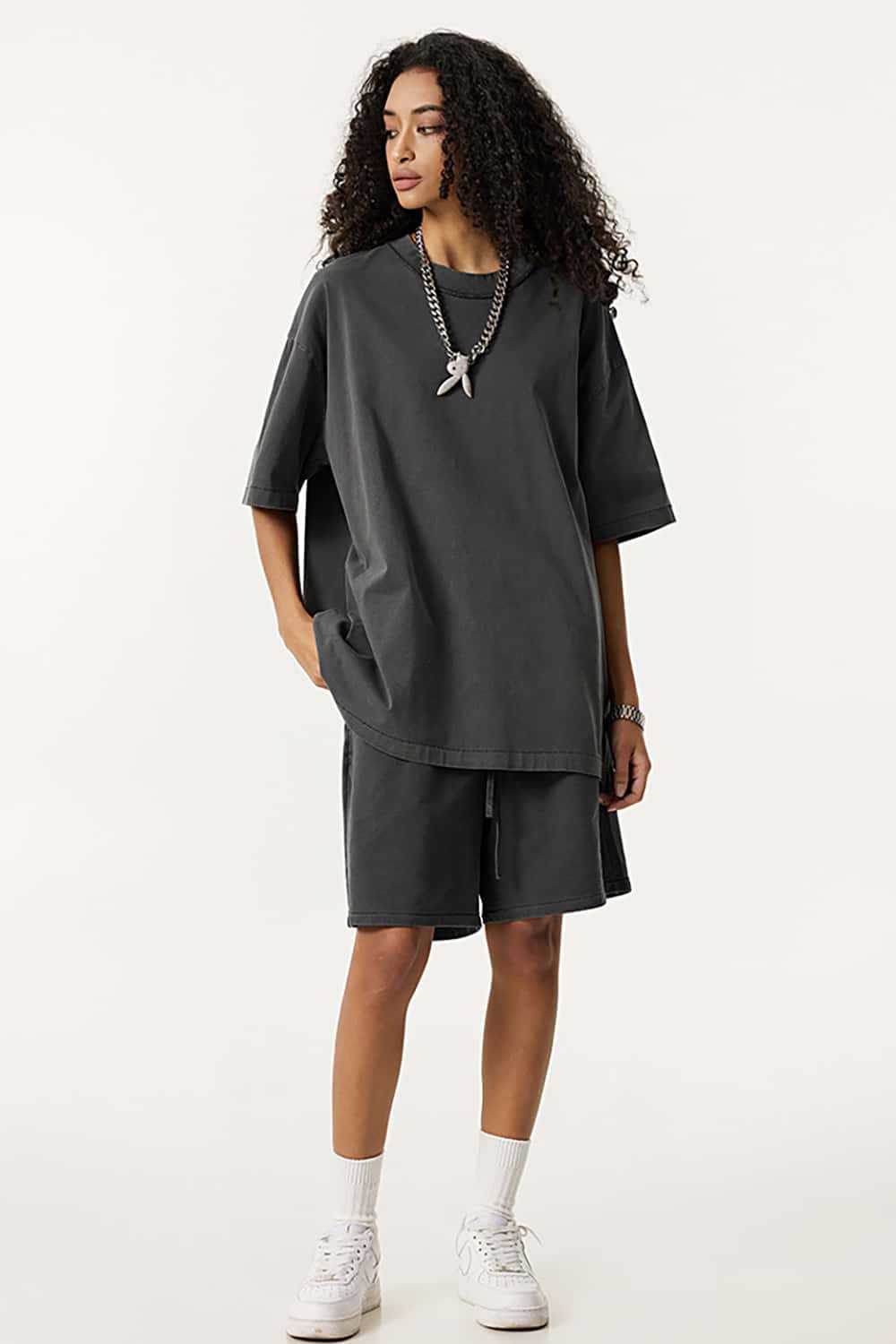 Casual Washed Half-Sleeve T-Shirt - Relaxed Fit