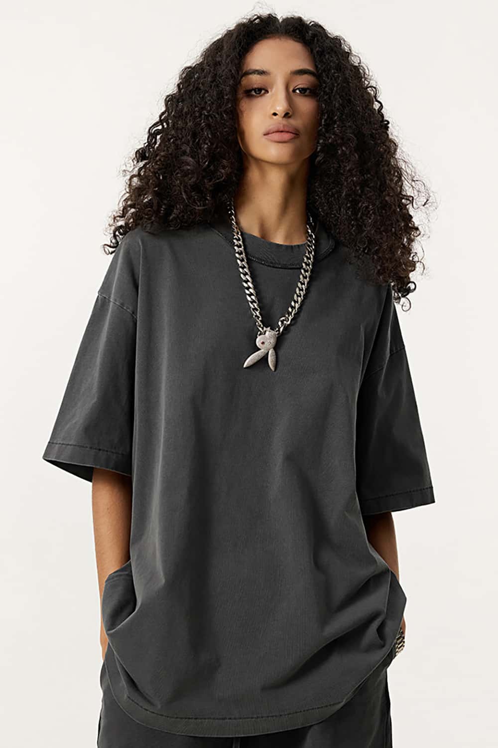 Casual Washed Half-Sleeve T-Shirt - Relaxed Fit