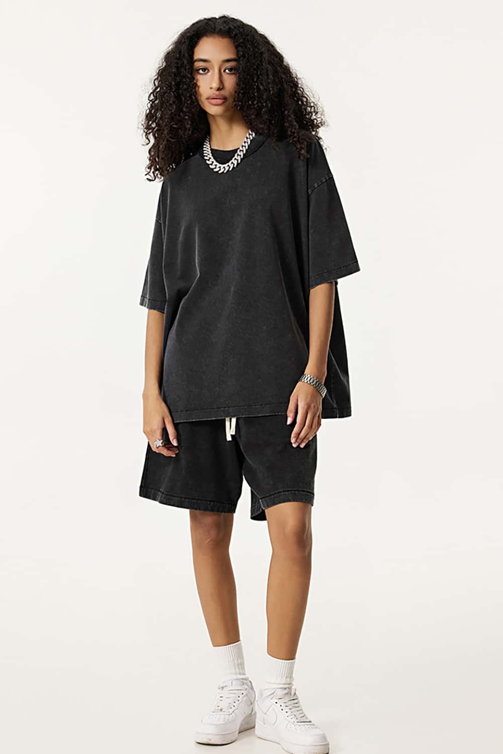 Casual Washed Half-Sleeve T-Shirt - Relaxed Fit
