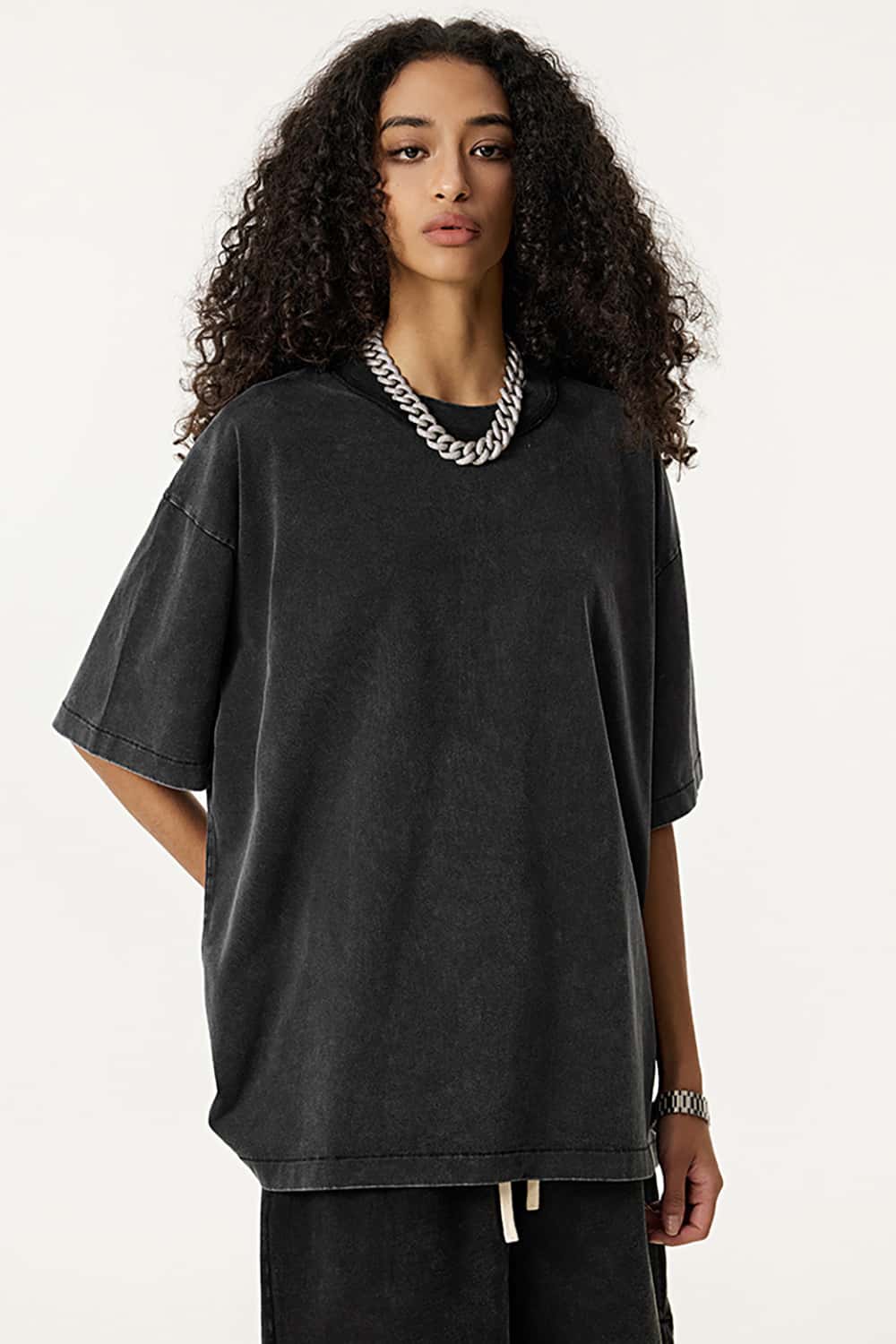 Casual Washed Half-Sleeve T-Shirt - Relaxed Fit