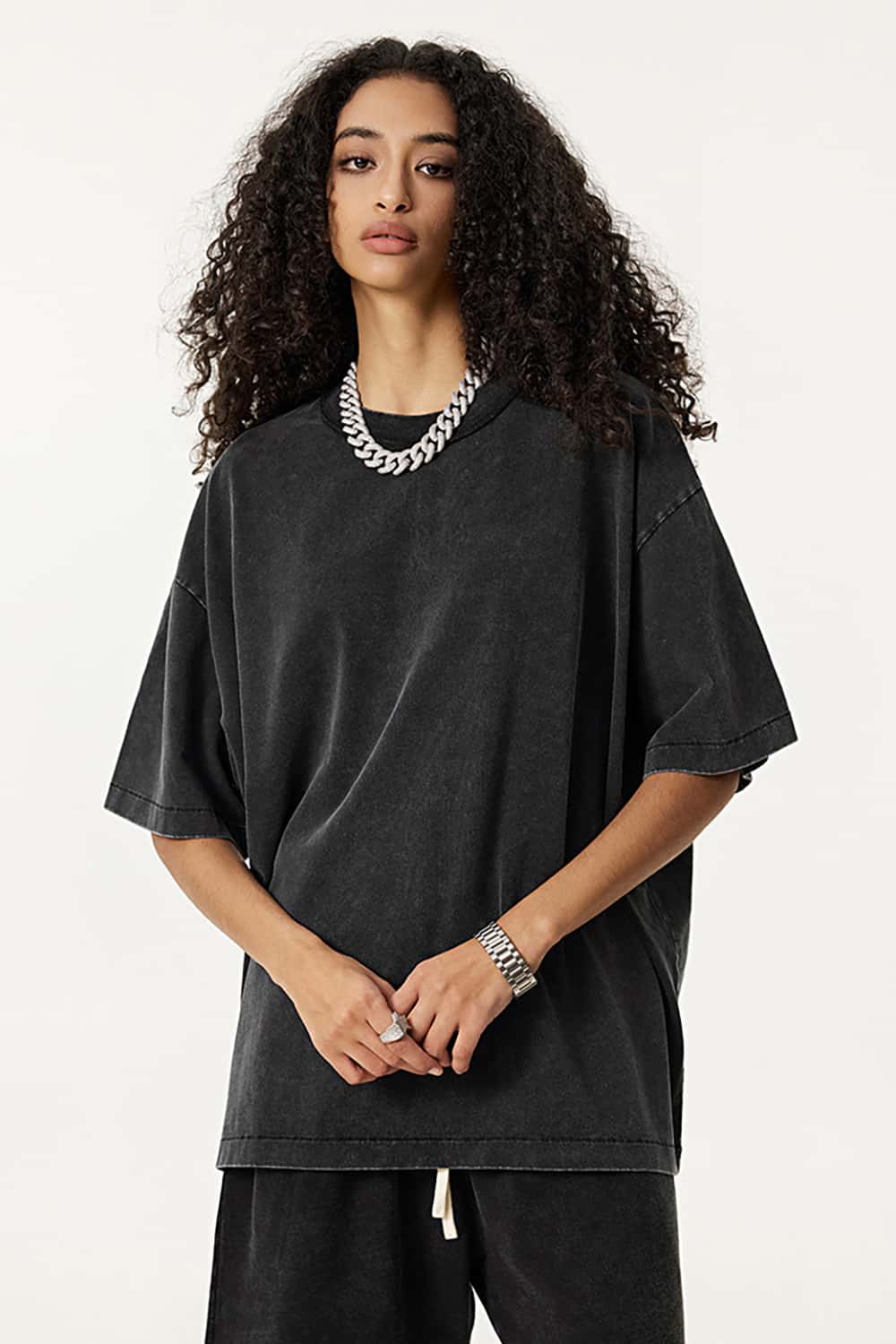 Casual Washed Half-Sleeve T-Shirt - Relaxed Fit