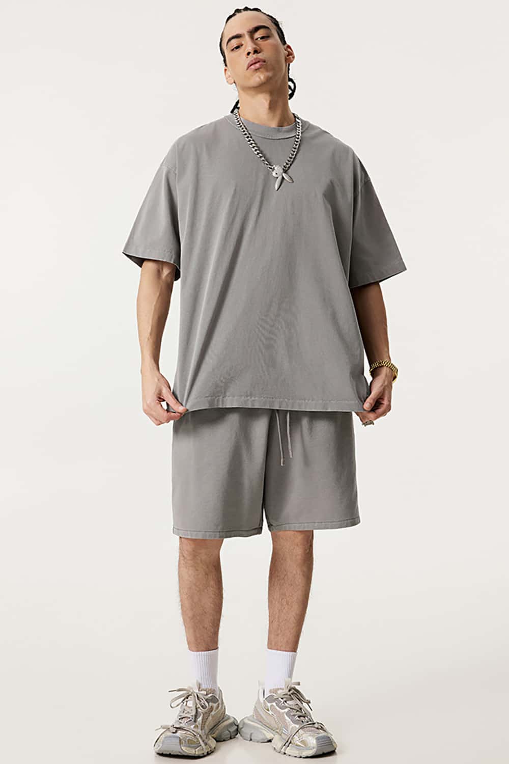 Casual Washed Half-Sleeve T-Shirt - Relaxed Fit