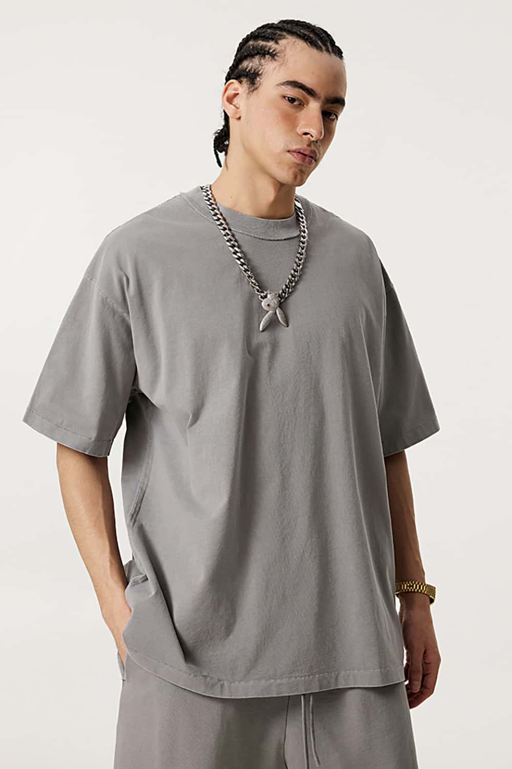 Casual Washed Half-Sleeve T-Shirt - Relaxed Fit