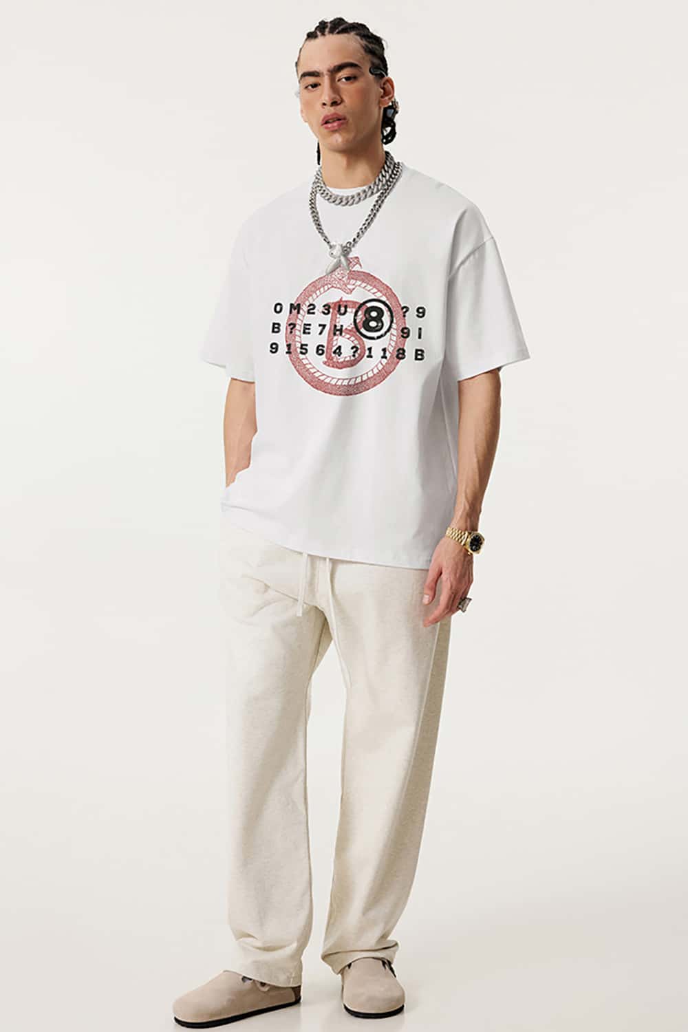 Retro Print Casual Couple's Short-Sleeve T-Shirt