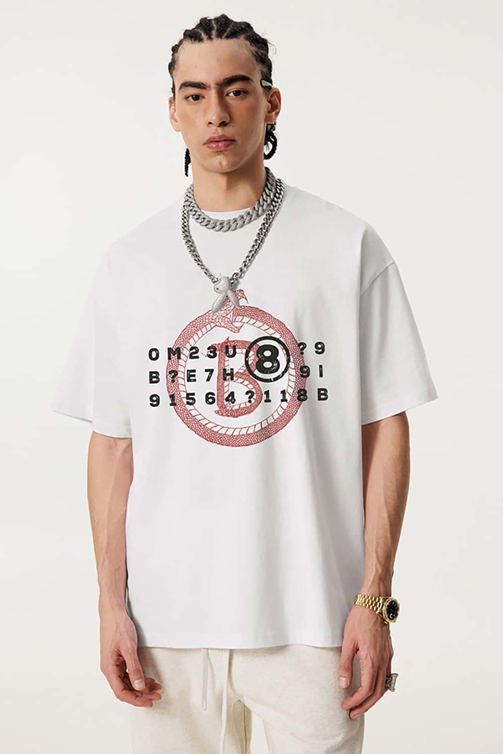 Retro Print Casual Couple's Short-Sleeve T-Shirt