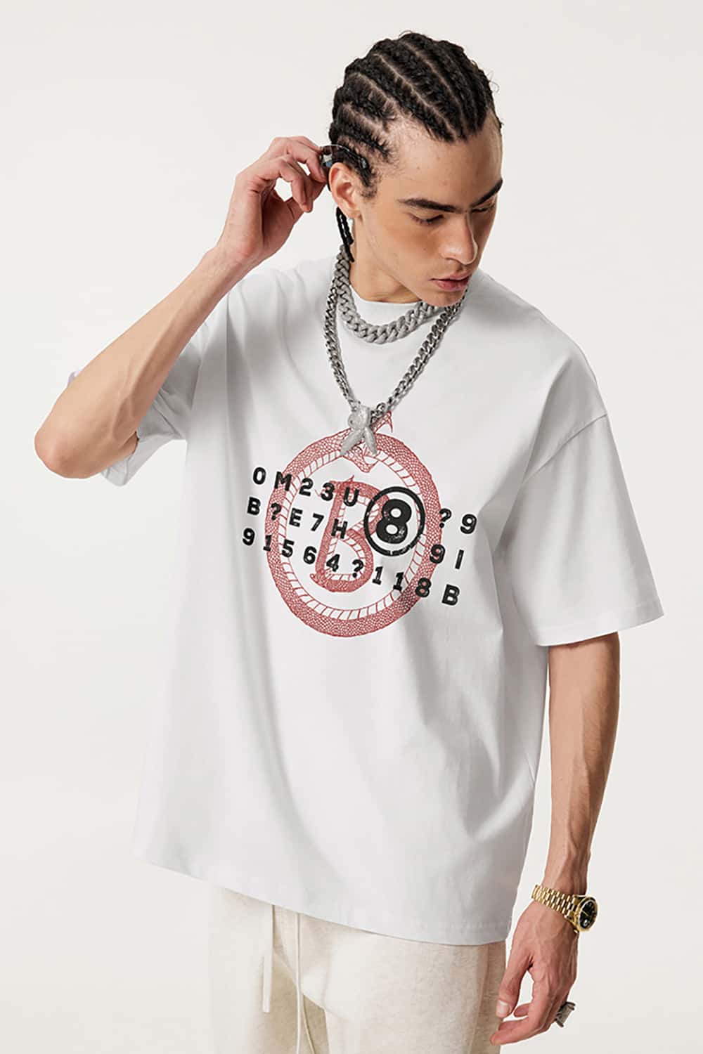 Retro Print Casual Couple's Short-Sleeve T-Shirt