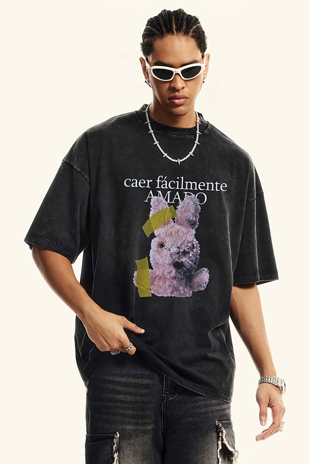 Vintage Streetwear Loose-Fit Washed Short-Sleeve T-Shirt