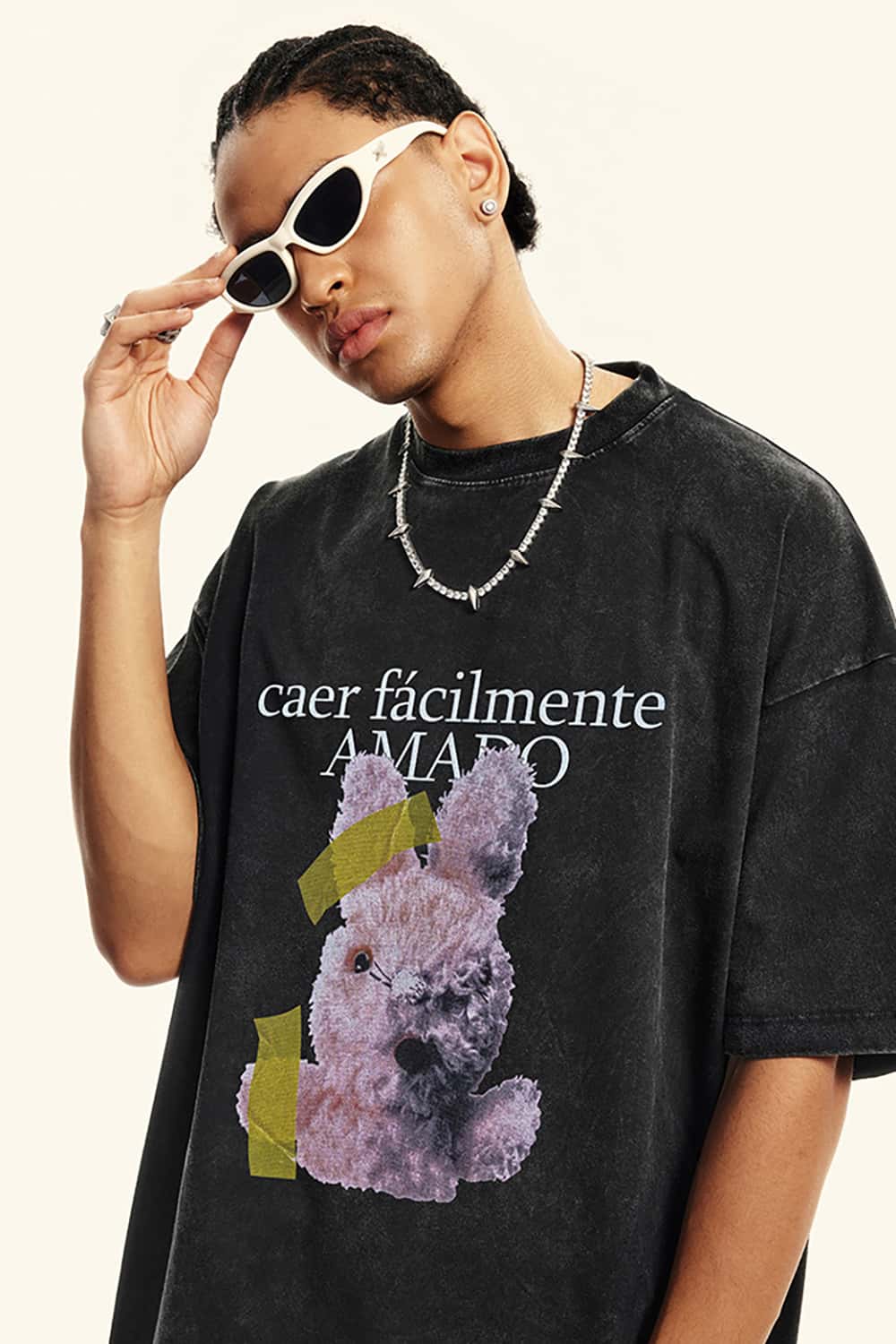 Vintage Streetwear Loose-Fit Washed Short-Sleeve T-Shirt