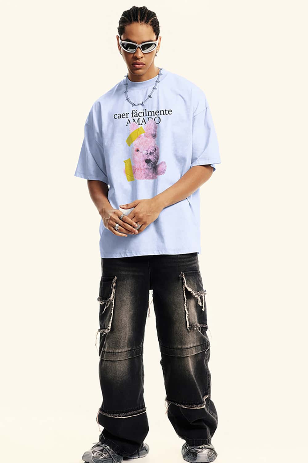 Vintage Streetwear Loose-Fit Washed Short-Sleeve T-Shirt