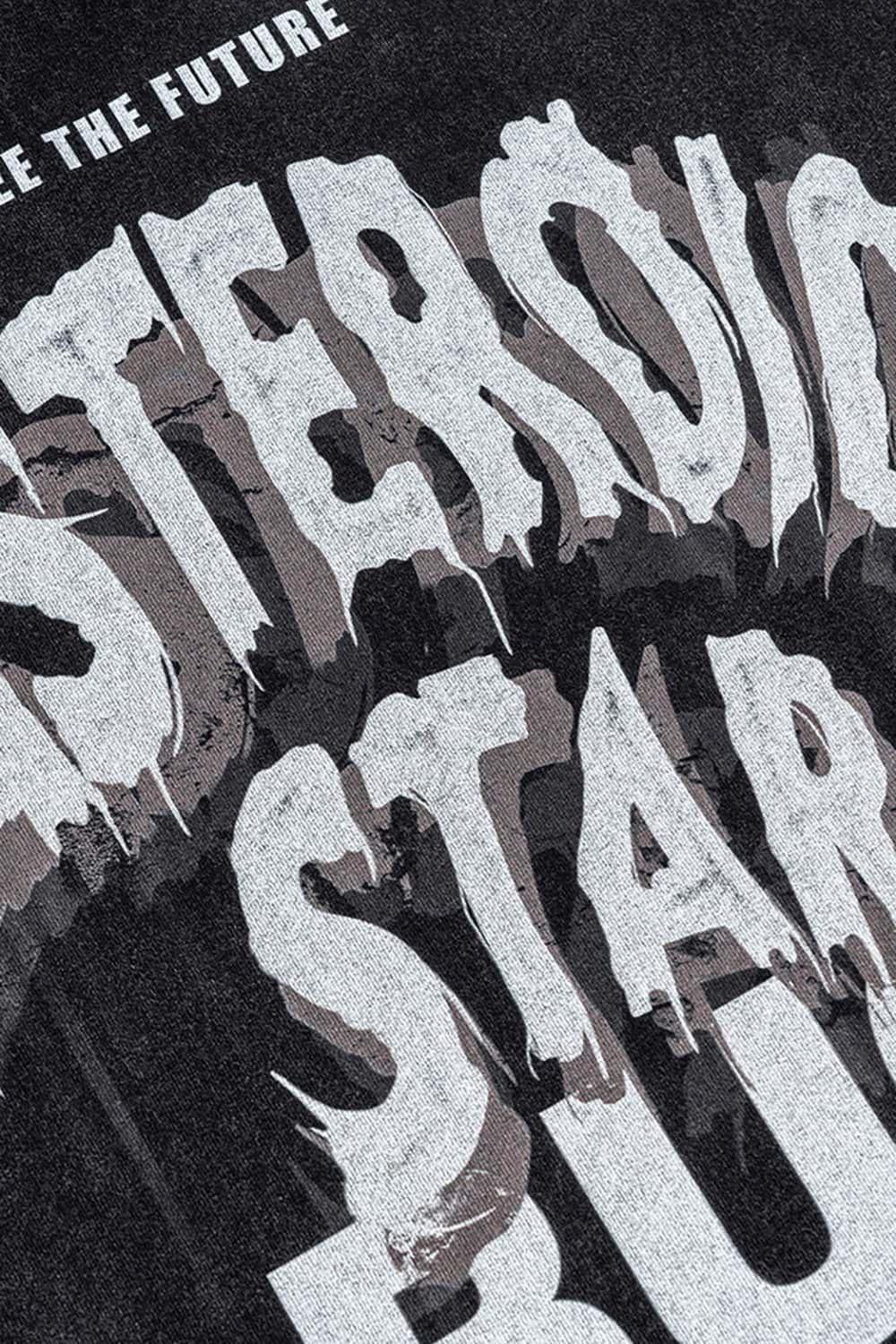 Oversized Washed Cotton Streetwear T-Shirt with Bold Lettering