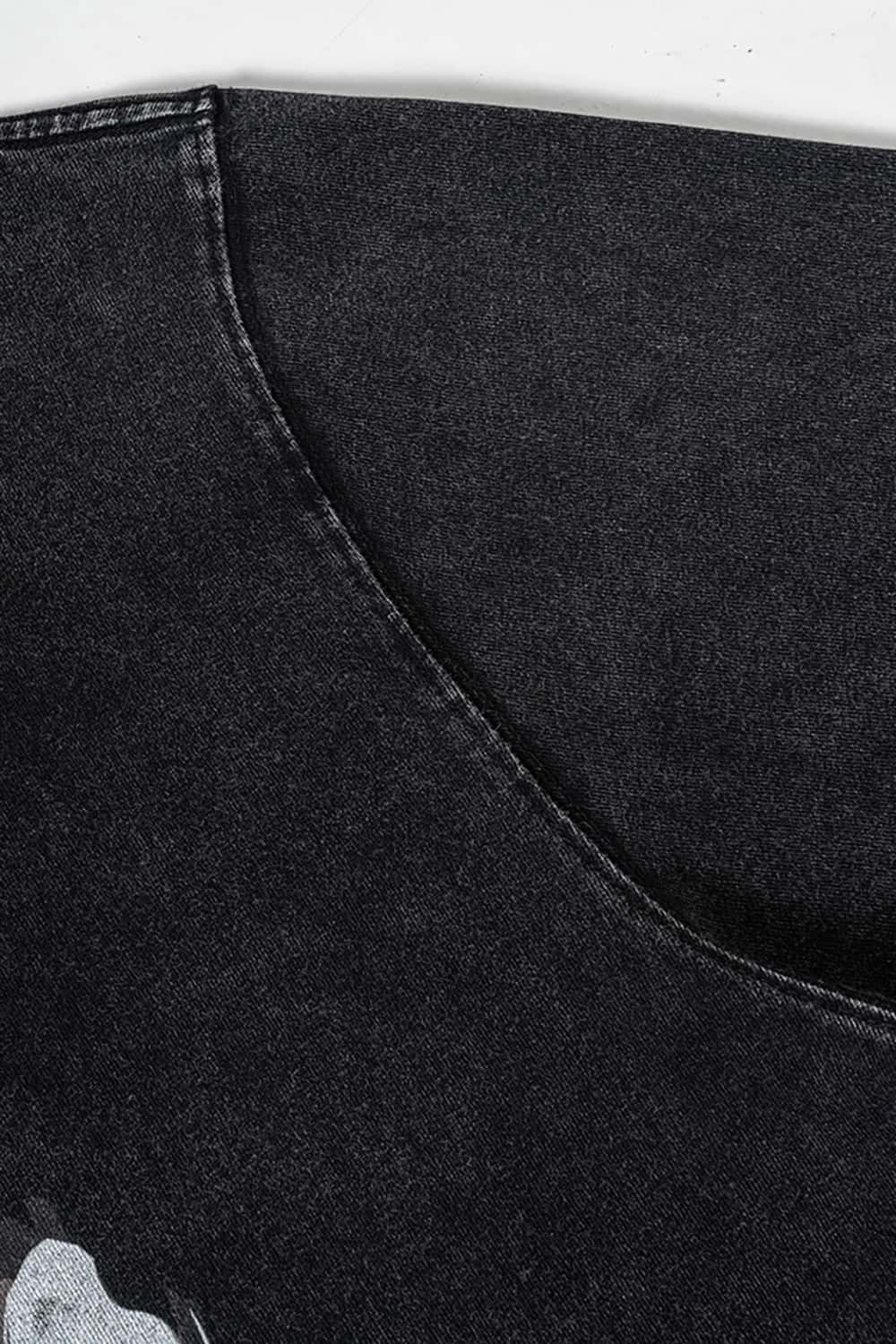 Oversized Washed Cotton Streetwear T-Shirt with Bold Lettering