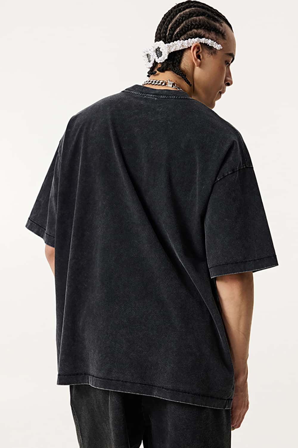 Vintage Heavyweight Washed Slogan Print Short-Sleeve T-Shirt