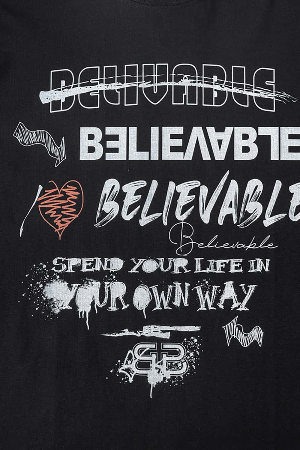 Vintage Print Loose-Fit Heavyweight Casual Short-Sleeve T-Shirt