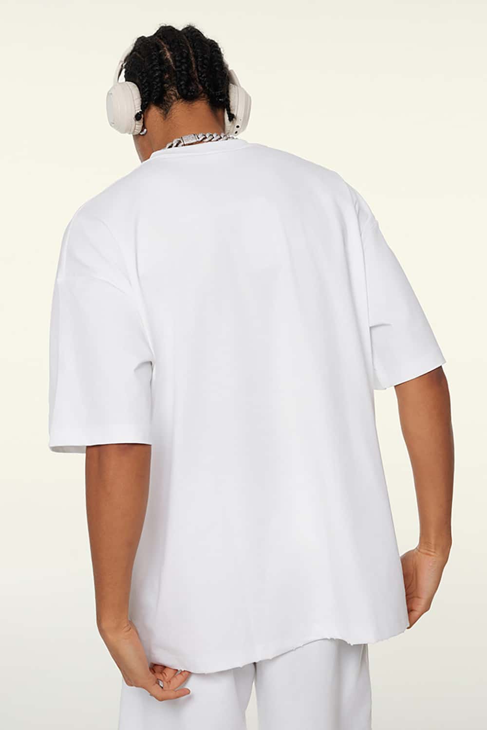 Vintage Print Loose-Fit Heavyweight Casual Short-Sleeve T-Shirt