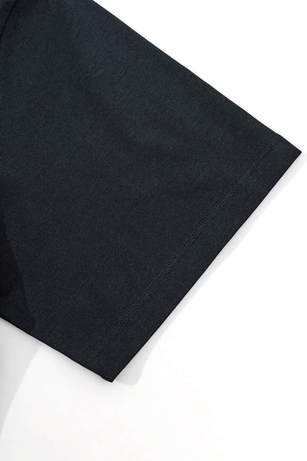 Vintage Loose-Fit Small Collar Washed Print T-Shirt